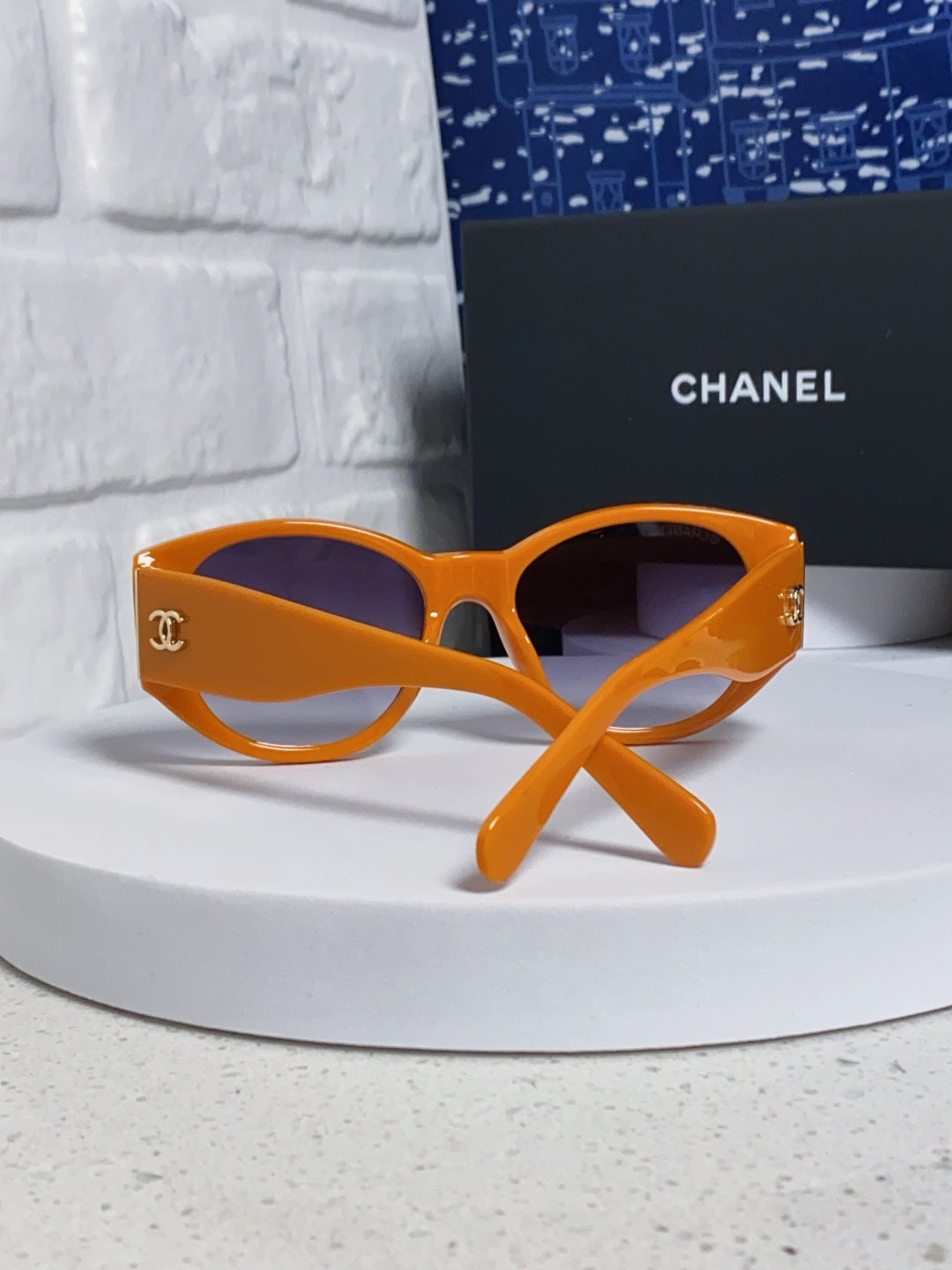 Chanel Polarized Cat-Eye Orange Lens Sunglasses for Women - 158322 - detail image 3