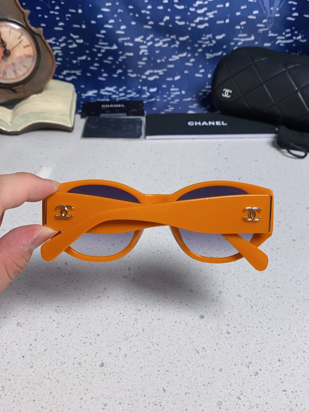 Chanel Polarized Cat-Eye Orange Lens Sunglasses for Women - 158322 - detail image 5