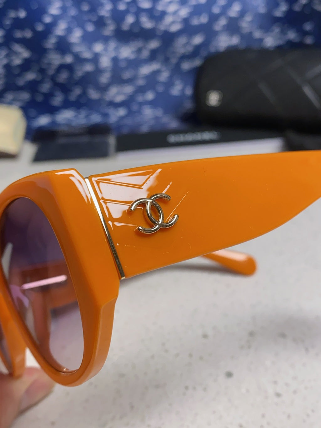 Chanel Polarized Cat-Eye Orange Lens Sunglasses for Women - 158322 - detail image 7