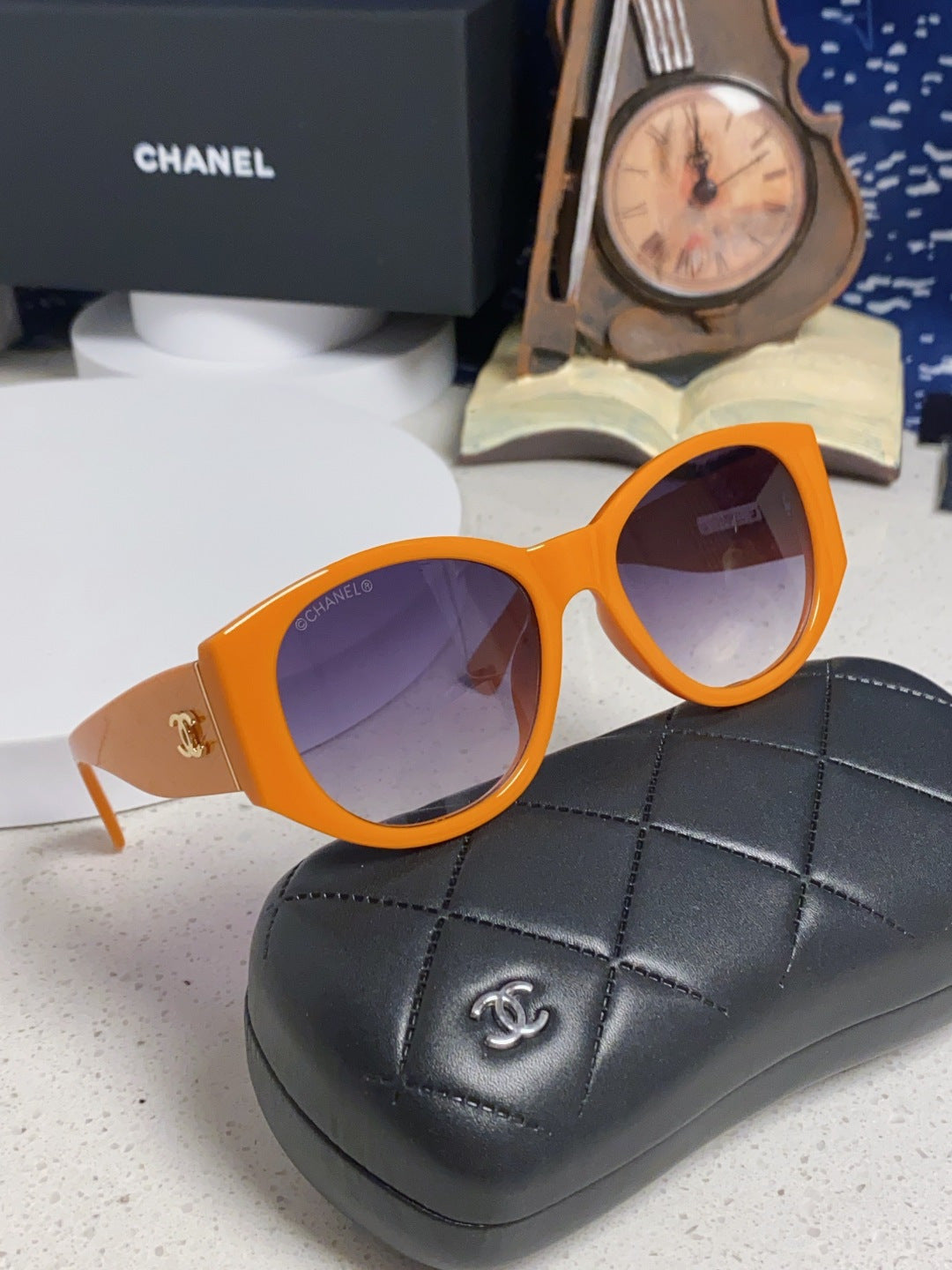 Chanel Polarized Cat-Eye Orange Lens Sunglasses for Women - 158322 - detail image 10
