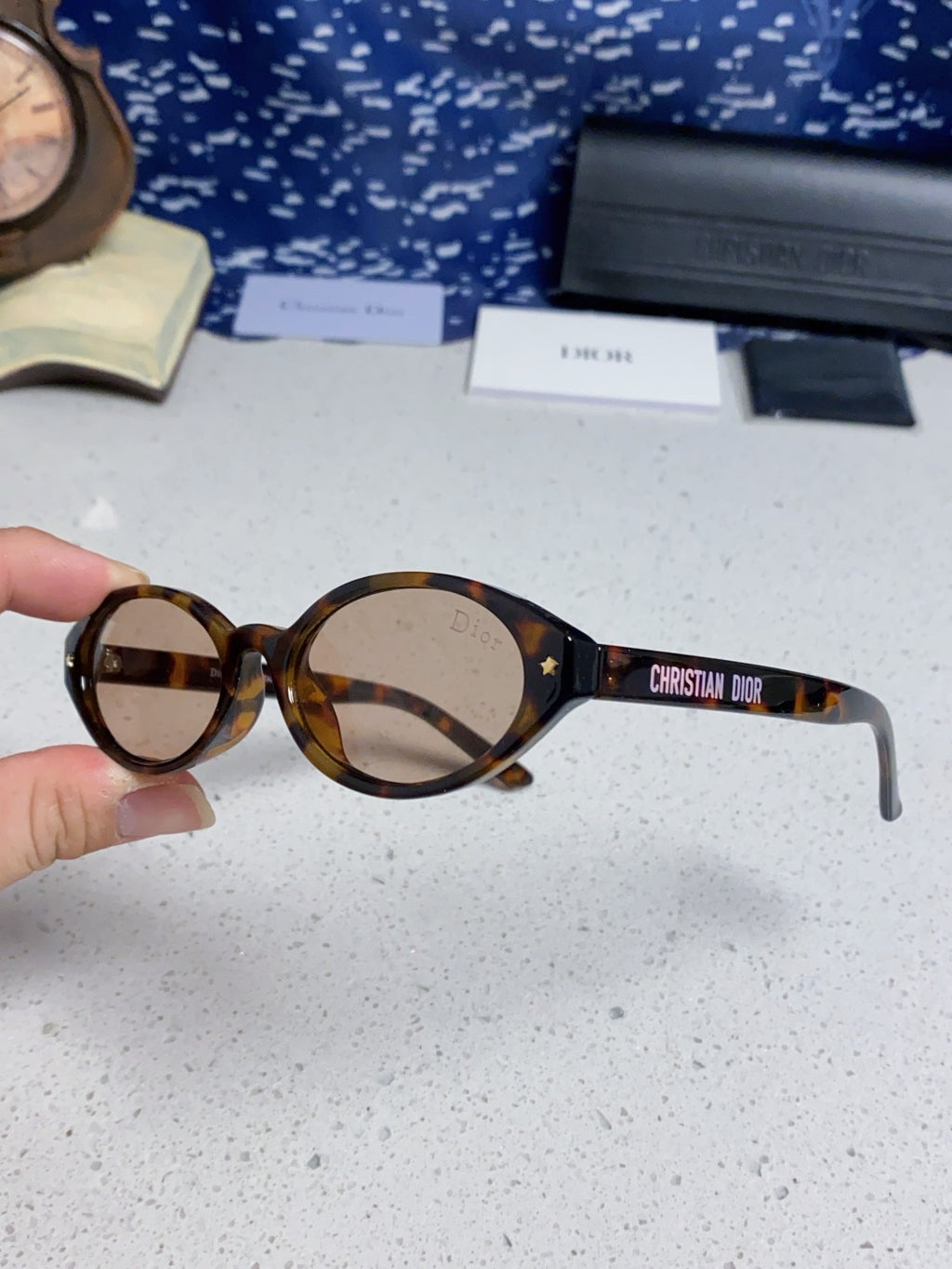 Dior Cat-Eye Black Lens Sunglasses for Women - 415541 - detail image 7