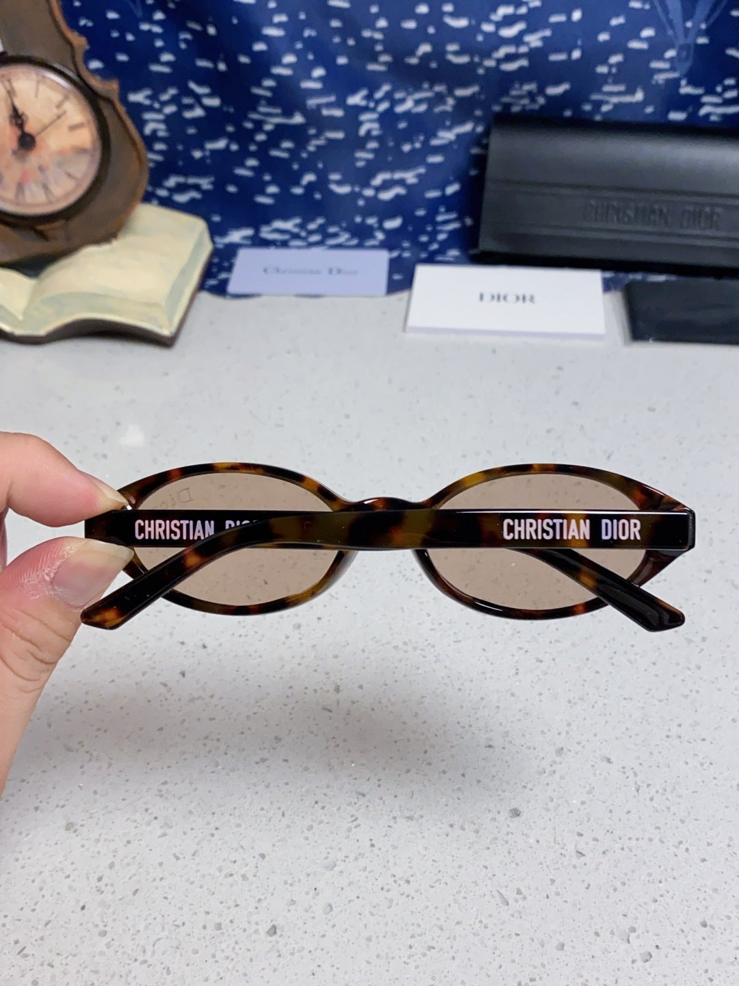 Dior Cat-Eye Black Lens Sunglasses for Women - 415541 - detail image 6