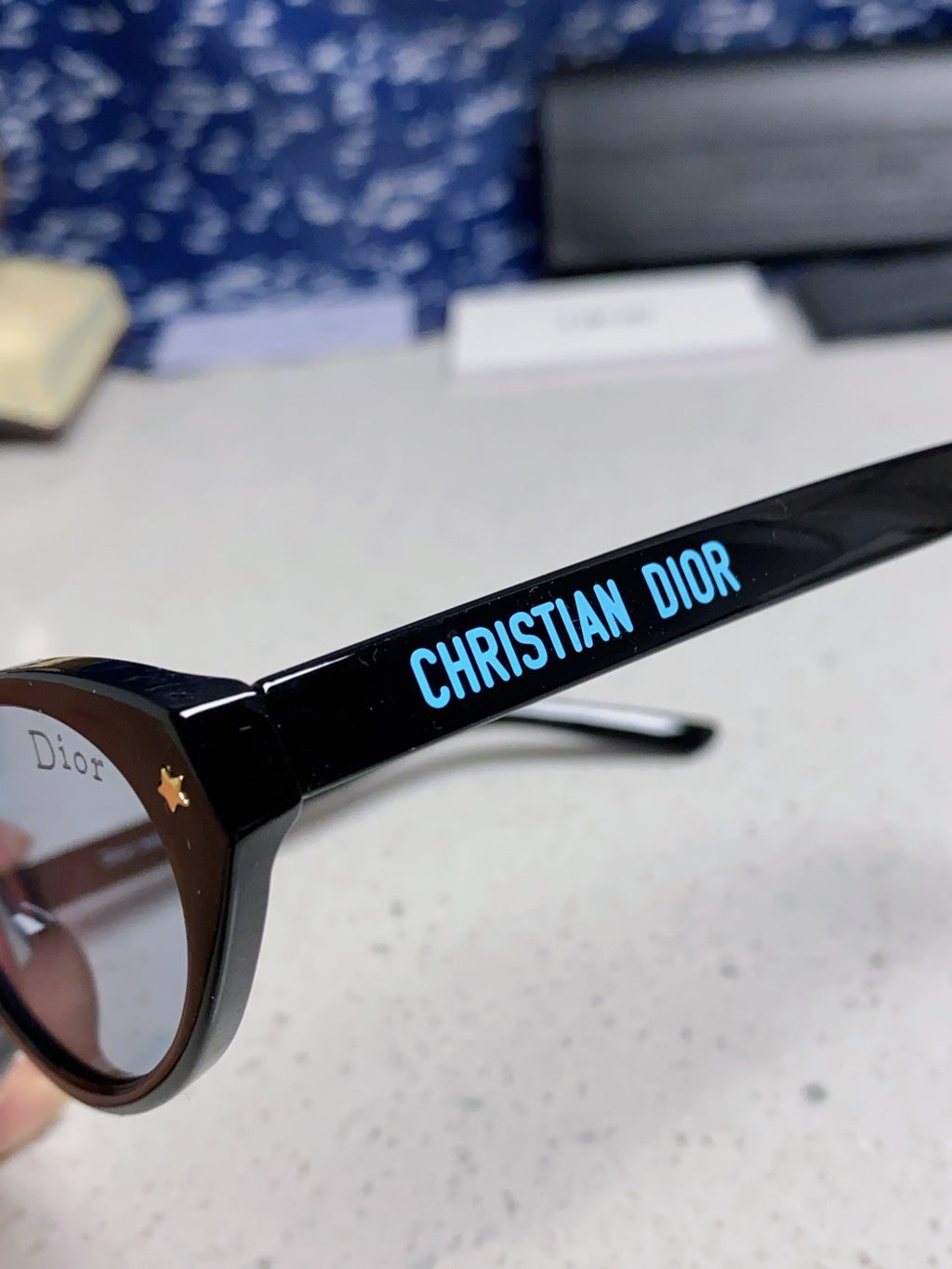 Dior Cat-Eye Blue Lens Sunglasses for Women - 867121 - detail image 7