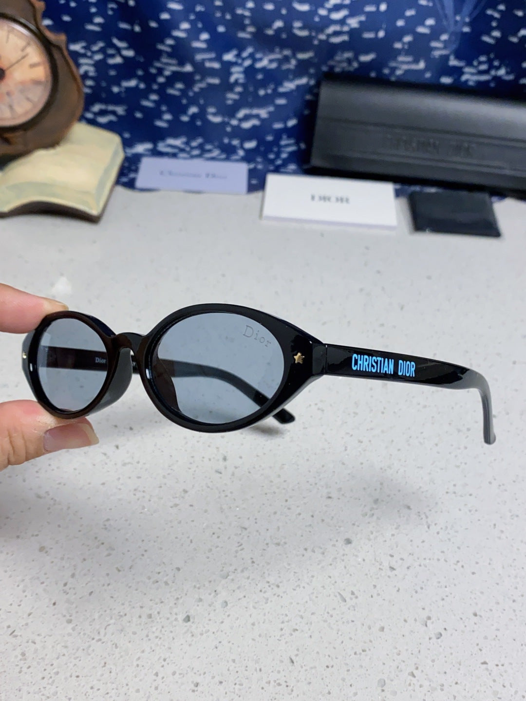 Dior Cat-Eye Blue Lens Sunglasses for Women - 867121 - detail image 6