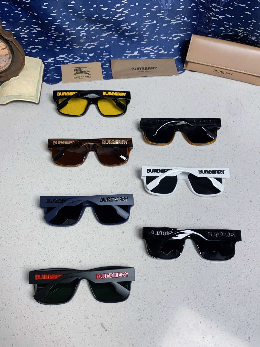 Burberry Polarized Square Yellow Lens Sunglasses for Men & Women - detail image 11