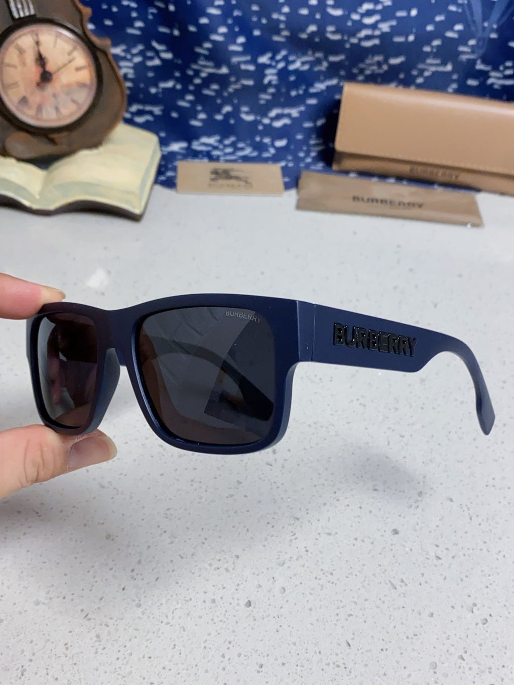 Burberry Polarized Square Black Lens Sunglasses for Men & Women - 867197 - detail image 5