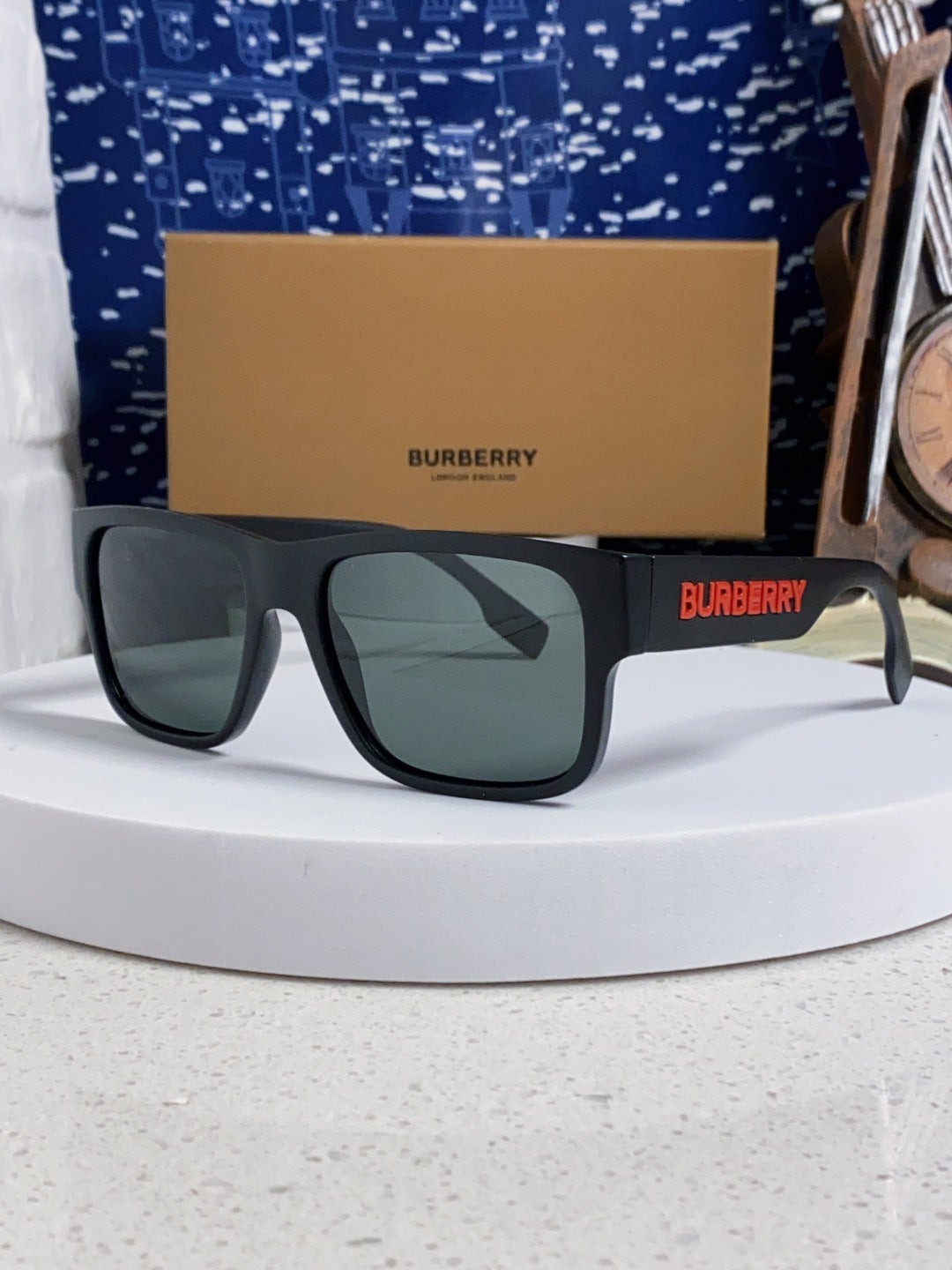 Burberry Polarized Square Gray Lens Sunglasses for Men & Women - 416051
