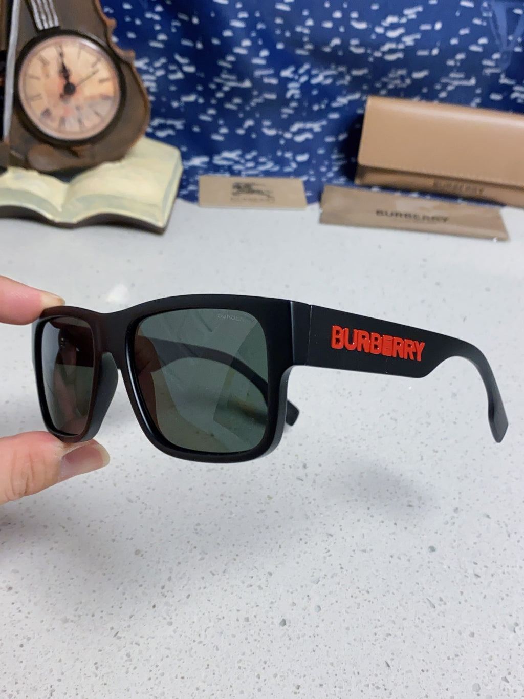 Burberry Polarized Square Gray Lens Sunglasses for Men & Women - 416051 - detail image 6