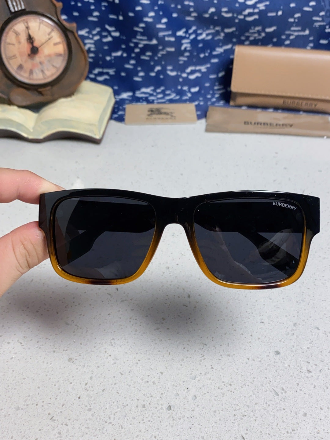 Burberry Polarized Square Black Lens Sunglasses for Men & Women - 432487 - detail image 4