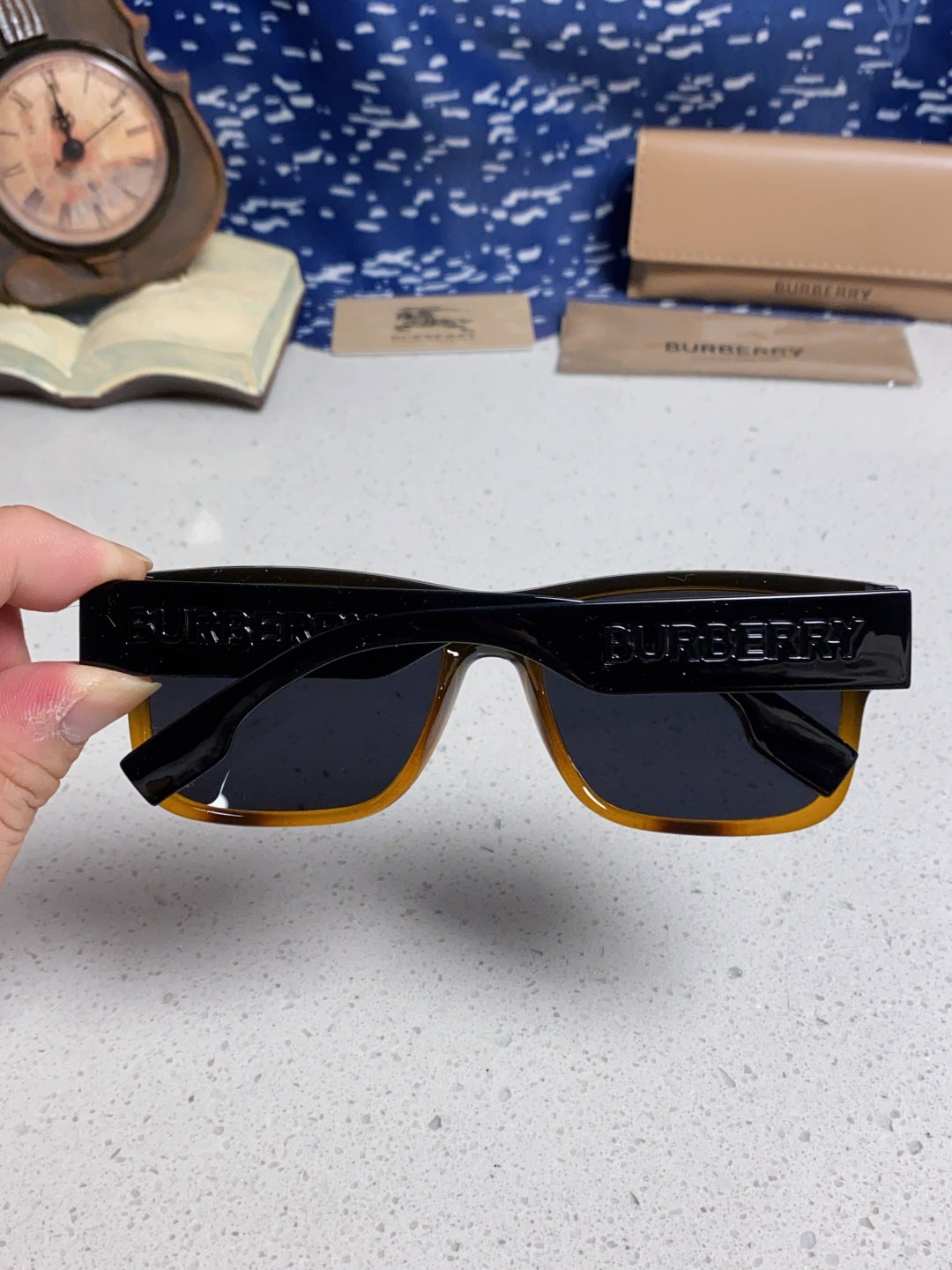 Burberry Polarized Square Black Lens Sunglasses for Men & Women - 432487 - detail image 5