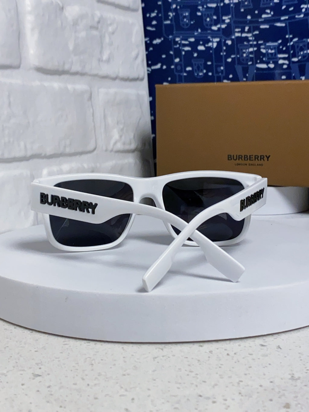 Burberry Polarized Square Silver Lens Sunglasses for Men & Women - detail image 3