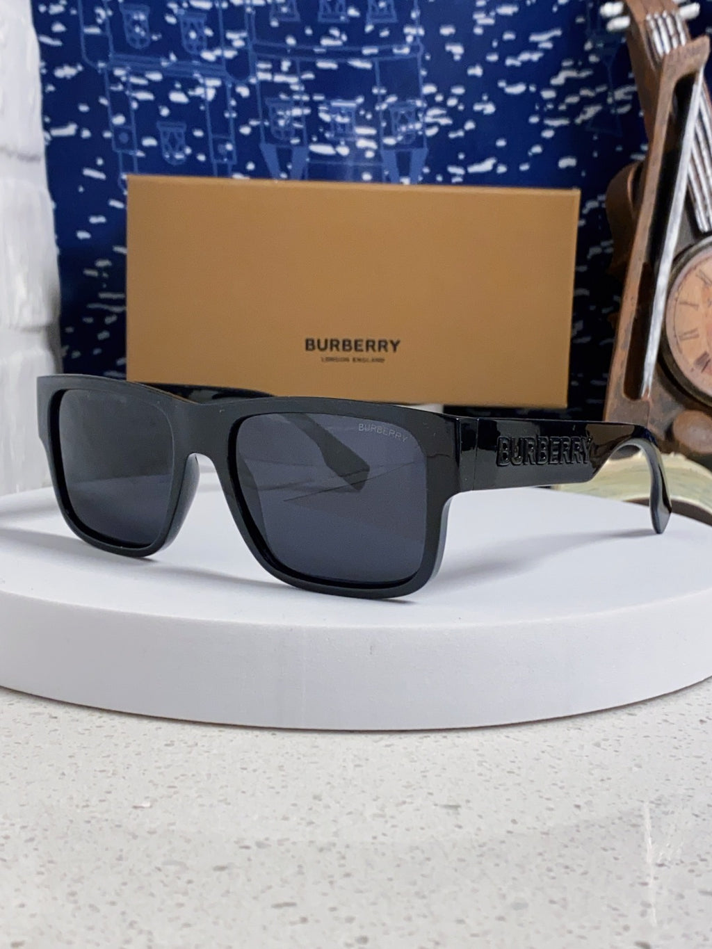 Burberry Polarized Square Black Lens Sunglasses for Men & Women - 867201