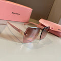 Miu Miu Lightweight Rimless Red Lens Sunglasses for Women - 432648