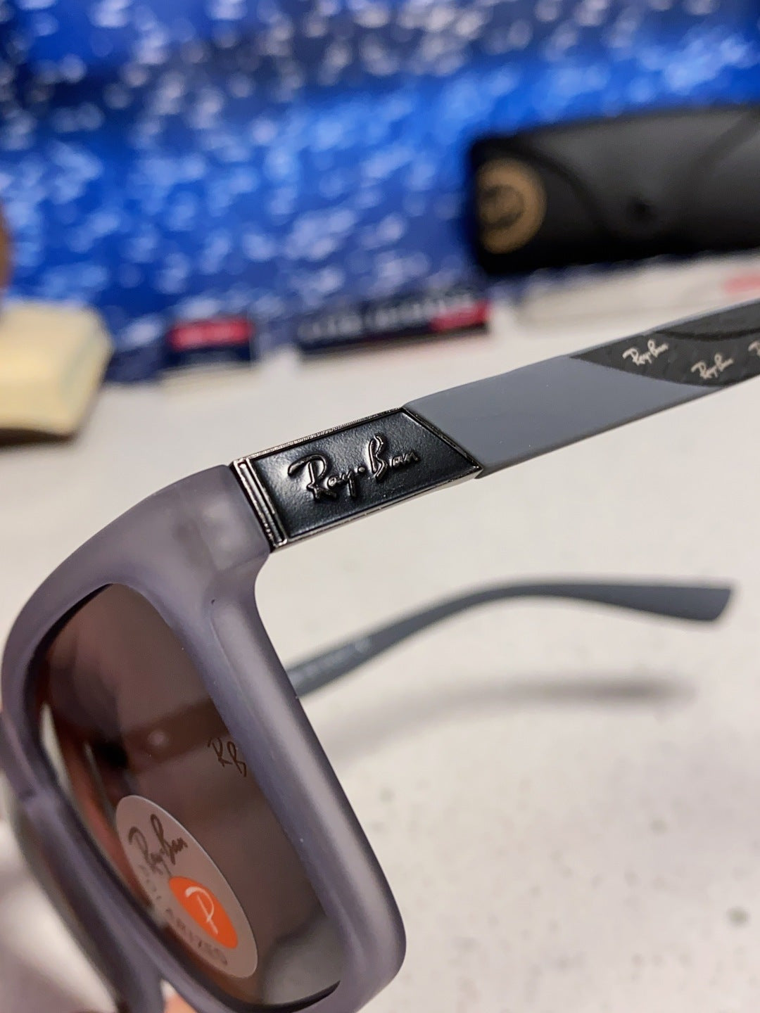 Ray-Ban RB69030 Square Silver Lens Sunglasses for Men - 416700 - detail image 7