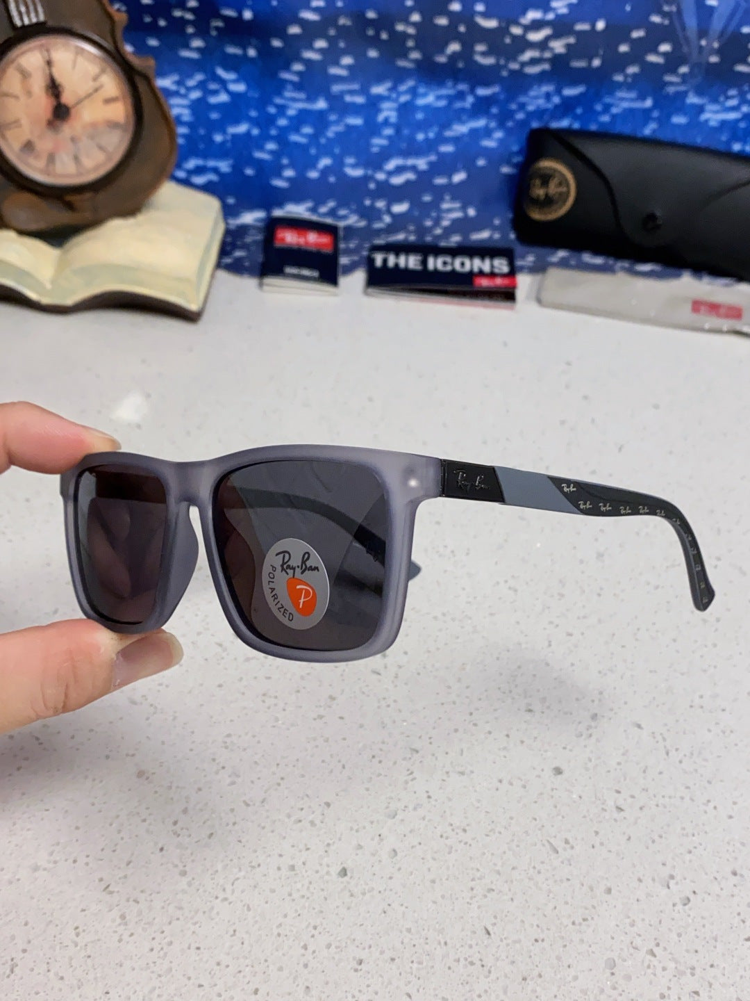 Ray-Ban RB69030 Square Silver Lens Sunglasses for Men - 450161 - detail image 6