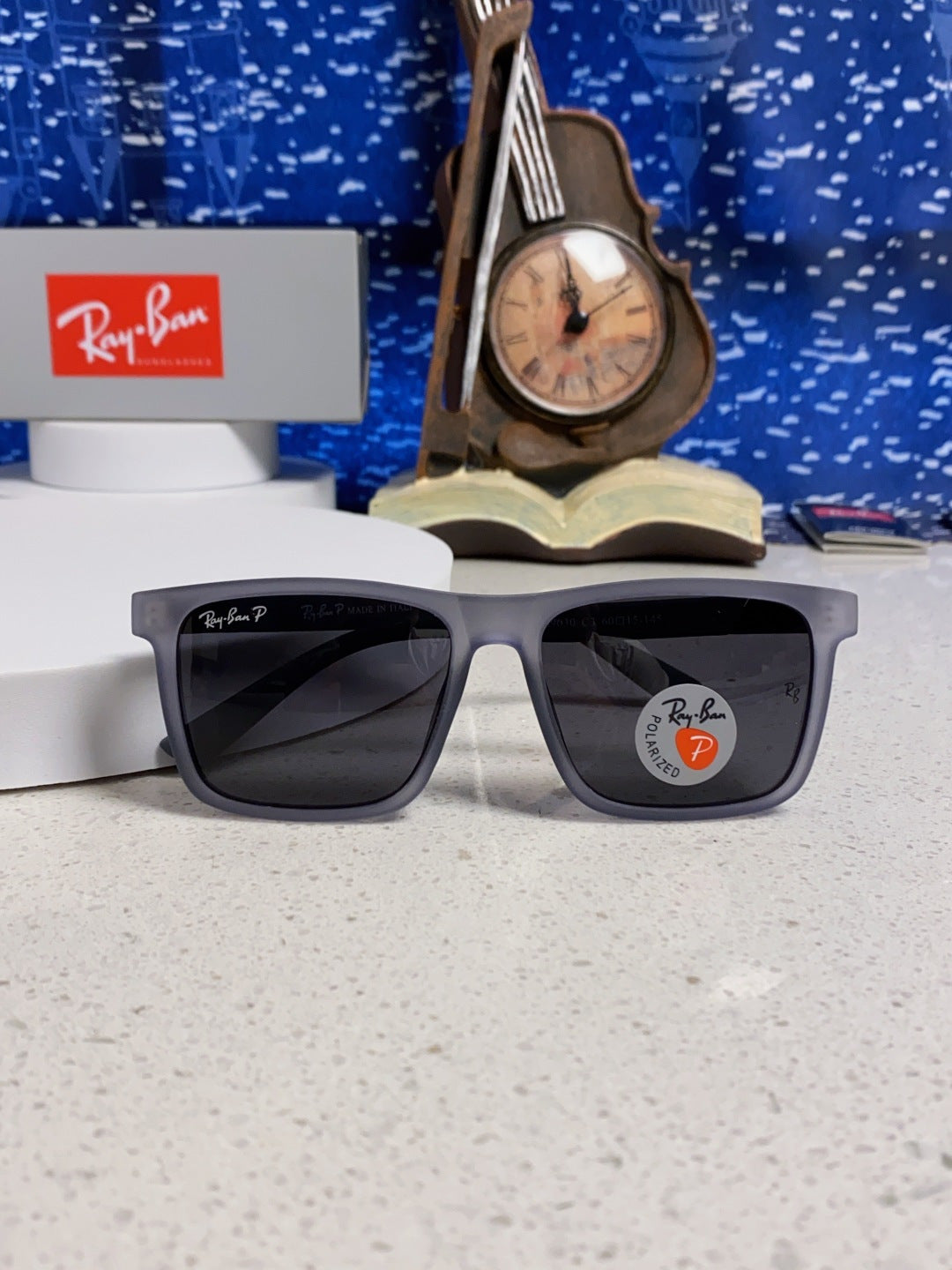 Ray-Ban RB69030 Square Silver Lens Sunglasses for Men - 416700 - detail image 9