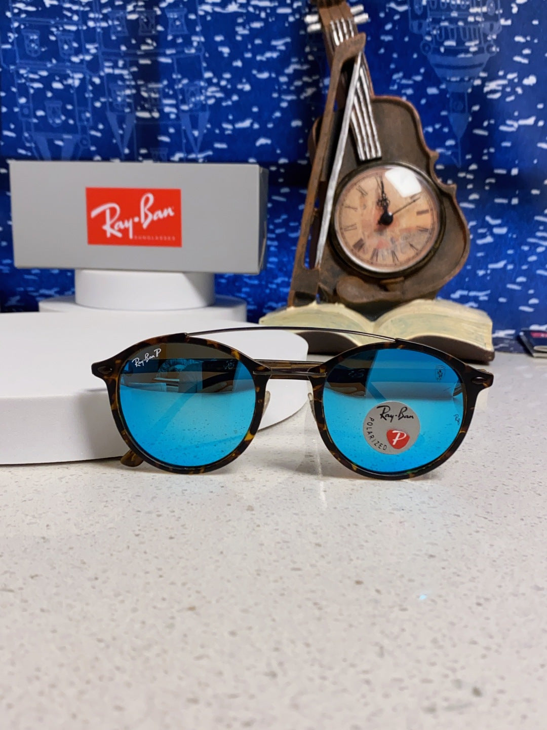 Ray-Ban RB4266 Round Blue Lens Sunglasses for Men & Women - detail image 9