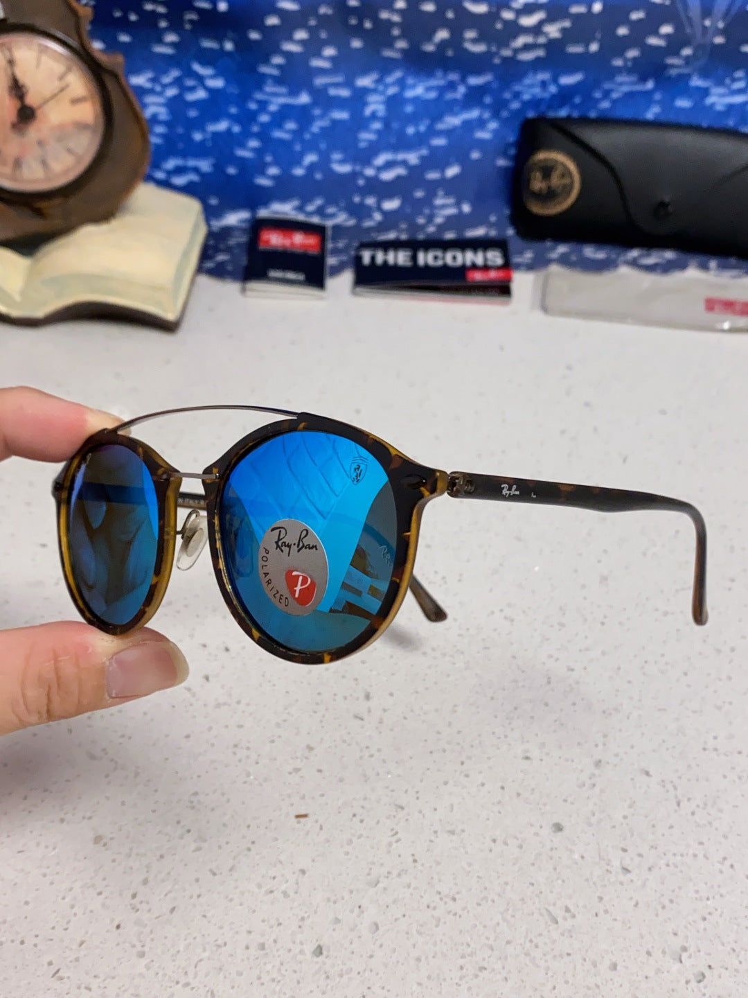 Ray-Ban RB4266 Round Blue Lens Sunglasses for Men & Women - detail image 6