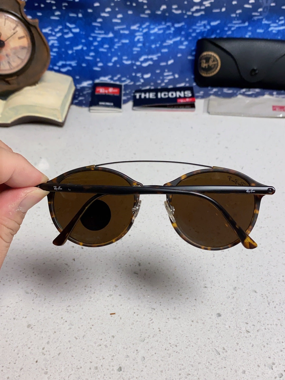 Ray-Ban RB4266 Round Blue Lens Sunglasses for Men & Women - detail image 5