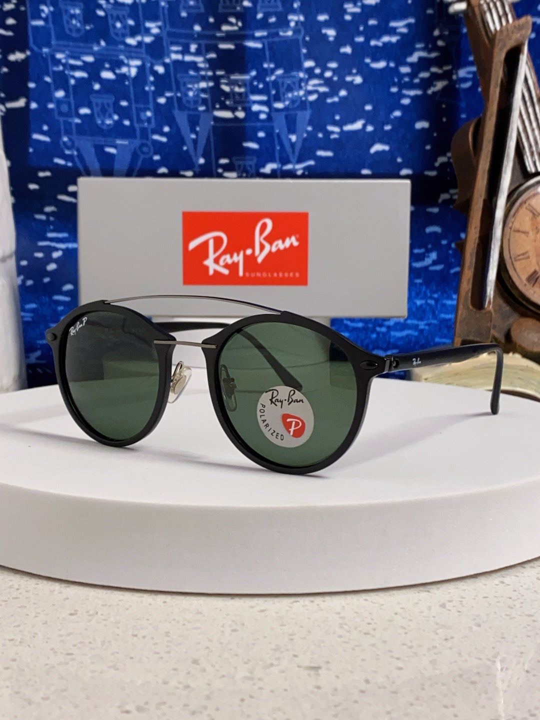 Ray-Ban RB4266 Round Black Lens Sunglasses for Men & Women