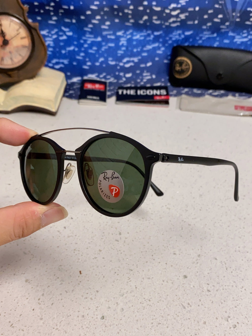 Ray-Ban RB4266 Round Black Lens Sunglasses for Men & Women - detail image 6