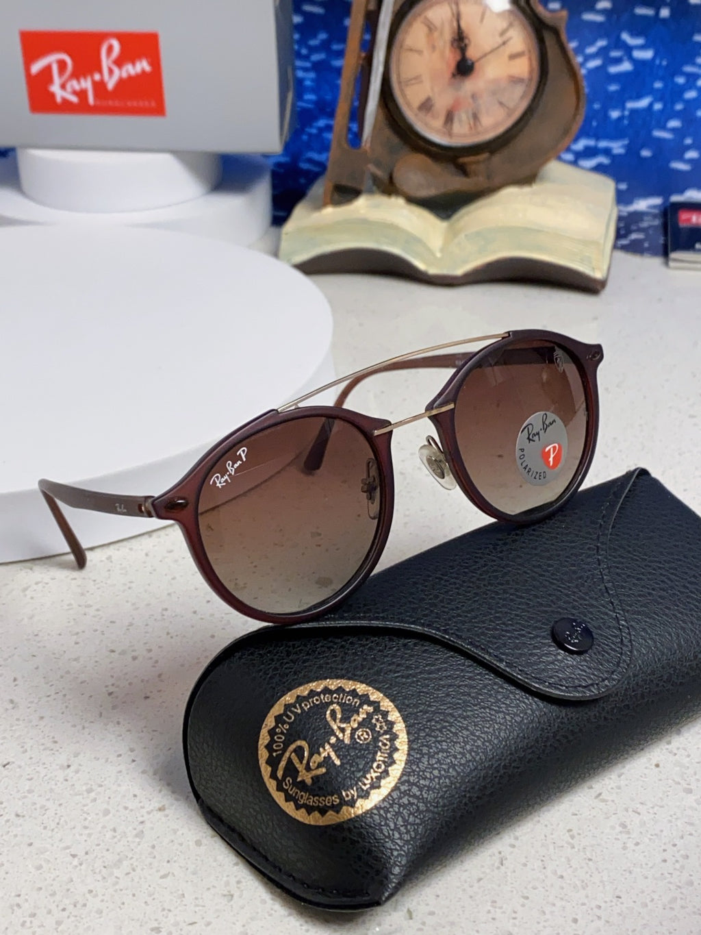 Ray-Ban RB4266 Round Red Lens Sunglasses for Men & Women - detail image 10