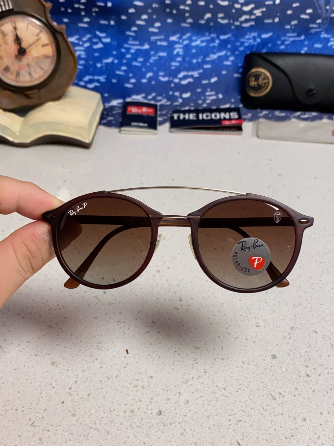 Ray-Ban RB4266 Round Red Lens Sunglasses for Men & Women - detail image 4