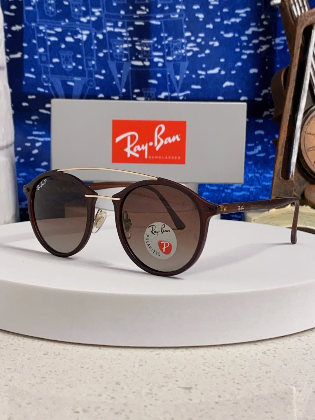 Ray-Ban RB4266 Round Red Lens Sunglasses for Men & Women
