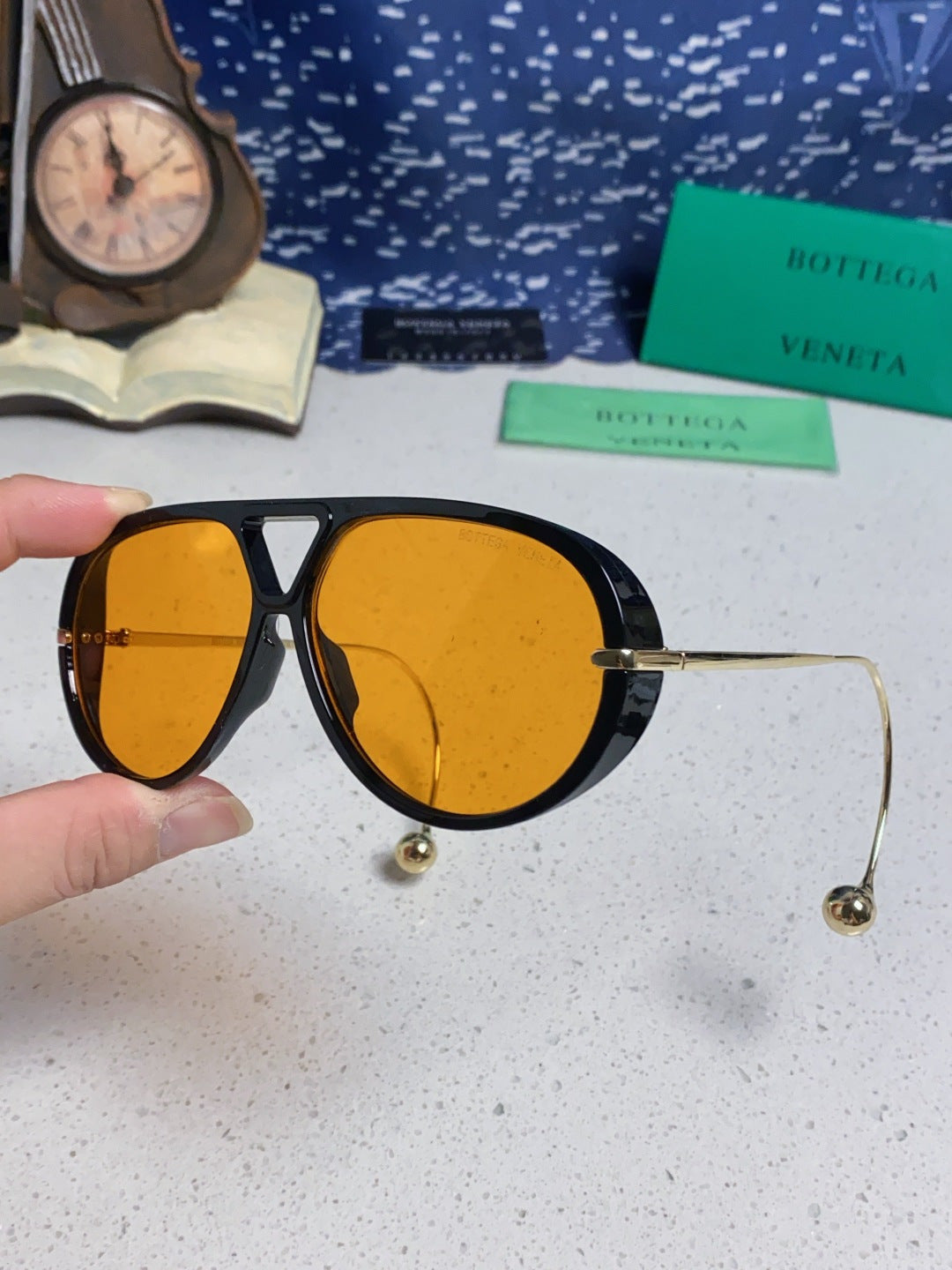 Bottega Veneta BV1273 Aviator Black Lens Sunglasses for Men & Women - 416432 - detail image 5