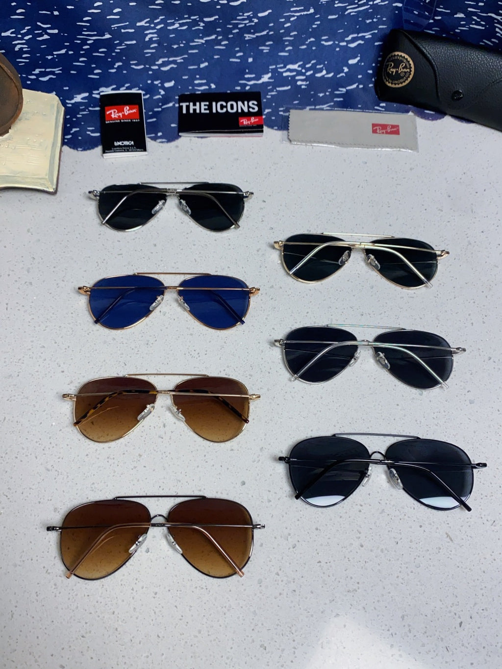 Ray-Ban BR0101S Aviator Black Lens Sunglasses for Men & Women - detail image 12