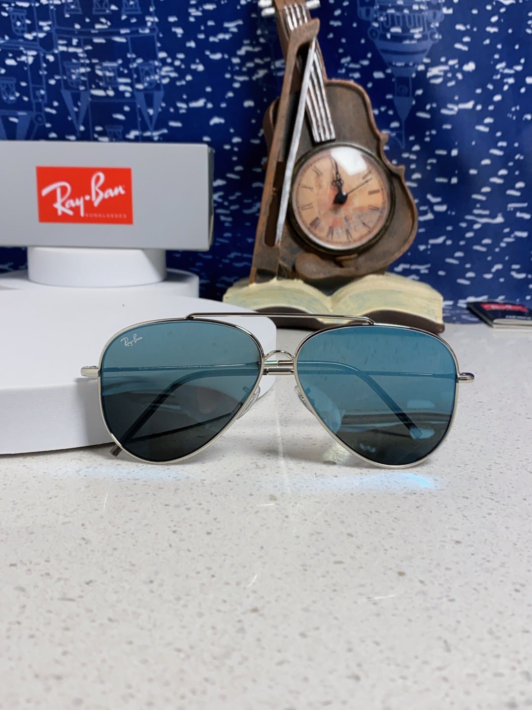 Ray-Ban BR0101S Aviator Silver Lens Sunglasses for Men & Women - detail image 9