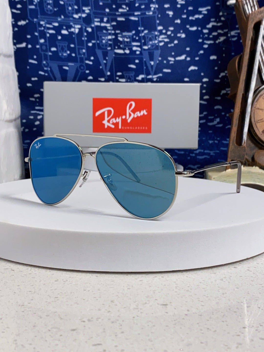 Ray-Ban BR0101S Aviator Silver Lens Sunglasses for Men & Women - detail image 2