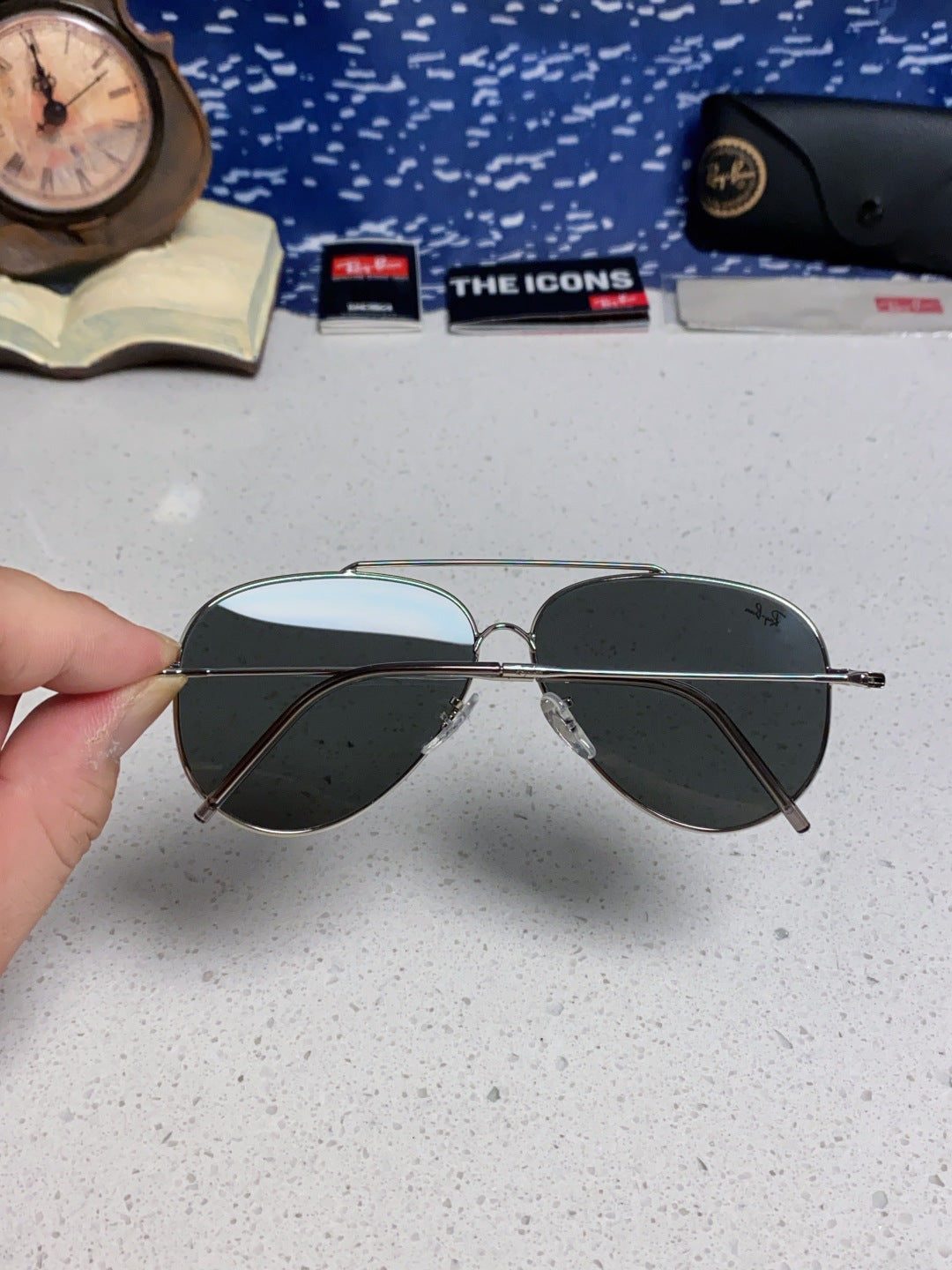 Ray-Ban BR0101S Aviator Silver Lens Sunglasses for Men & Women - 416635 - detail image 6