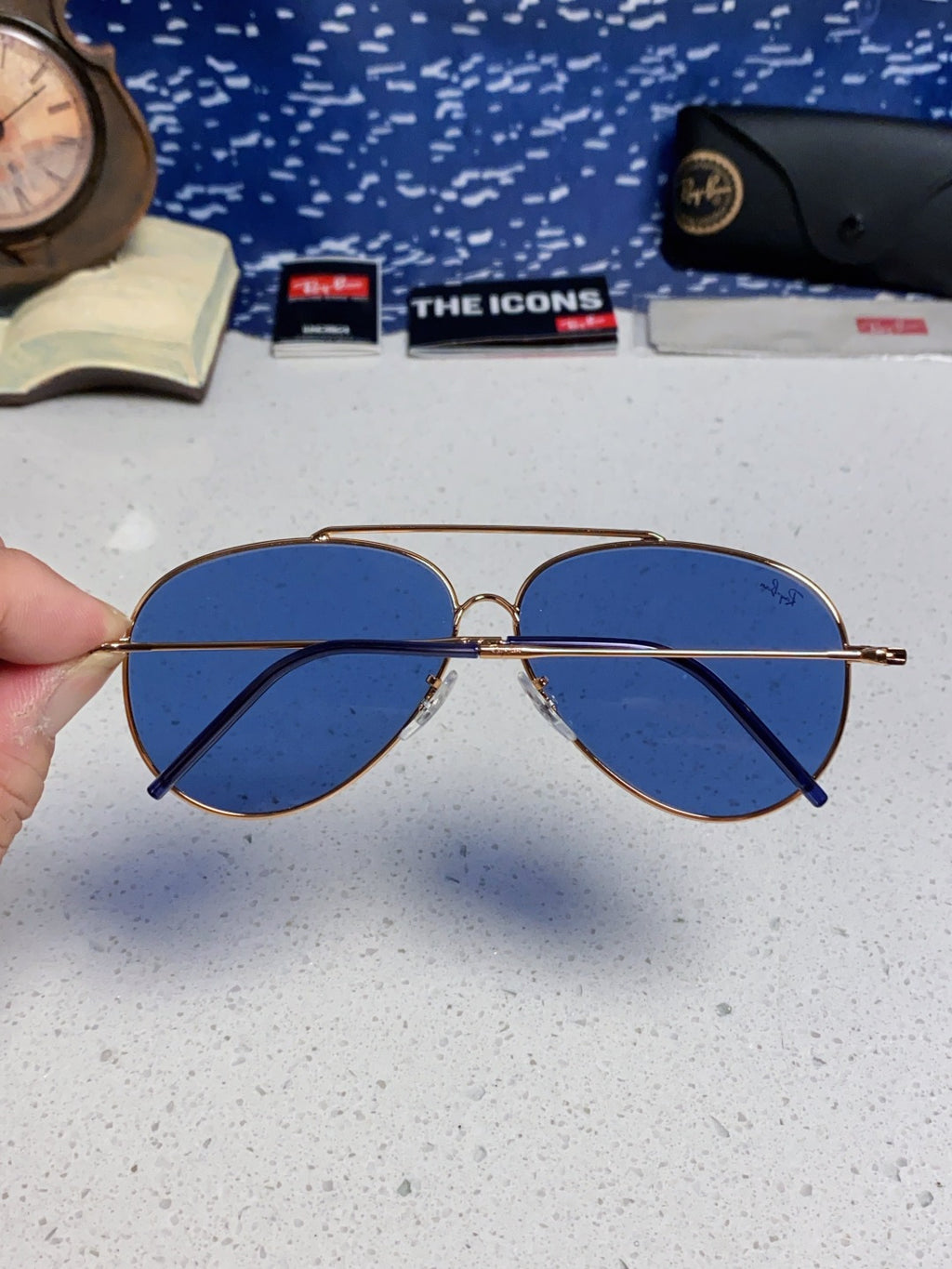Ray-Ban BR0101S Aviator Blue Lens Sunglasses for Men & Women - 450080 - detail image 4