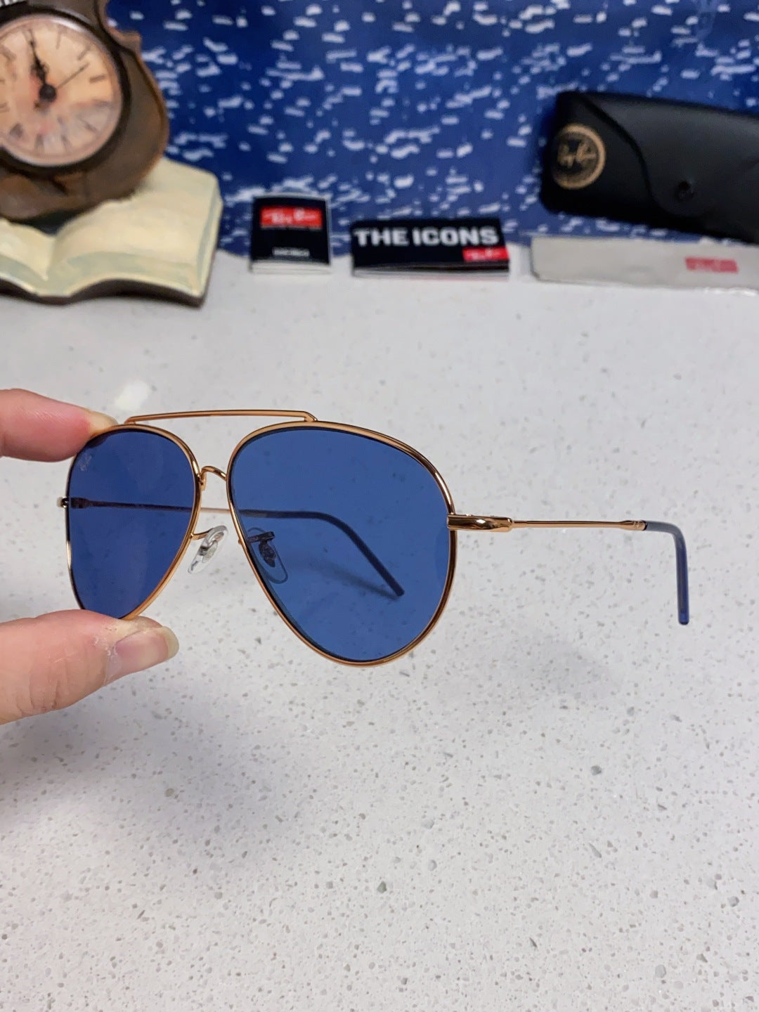 Ray-Ban BR0101S Aviator Blue Lens Sunglasses for Men & Women - 450080 - detail image 5