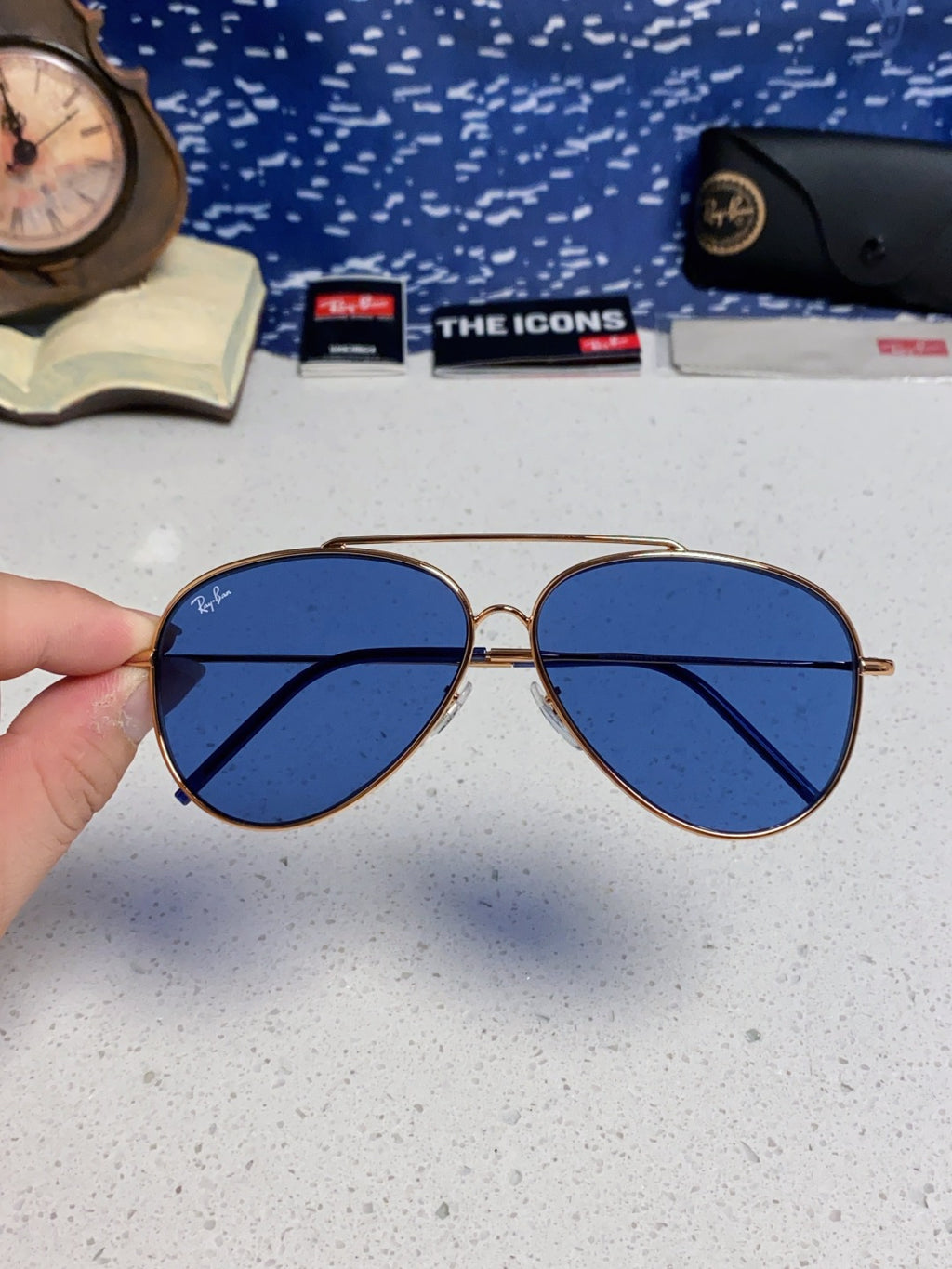 Ray-Ban BR0101S Aviator Blue Lens Sunglasses for Men & Women - 416636 - detail image 3