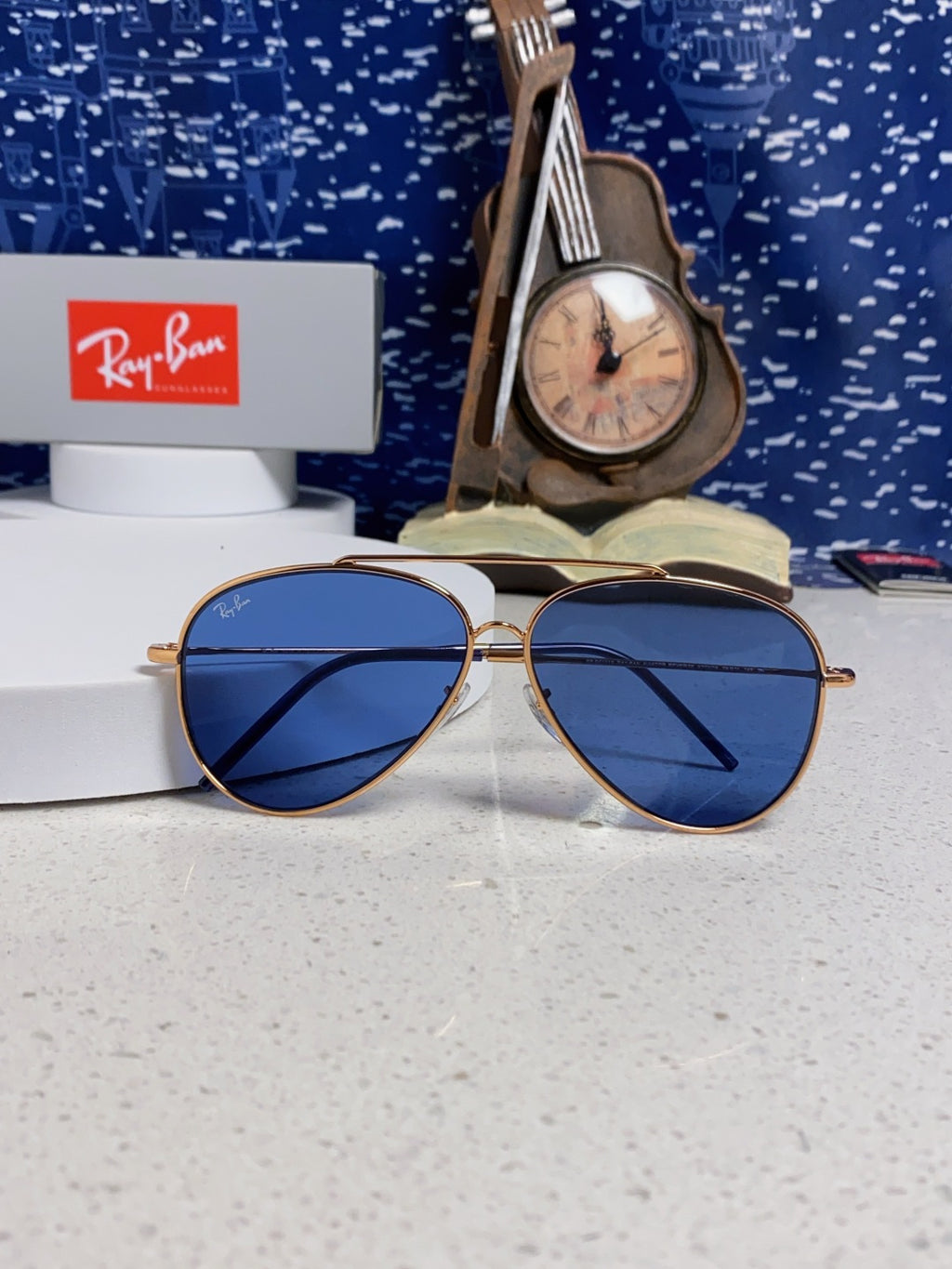 Ray-Ban BR0101S Aviator Blue Lens Sunglasses for Men & Women - 450080 - detail image 9