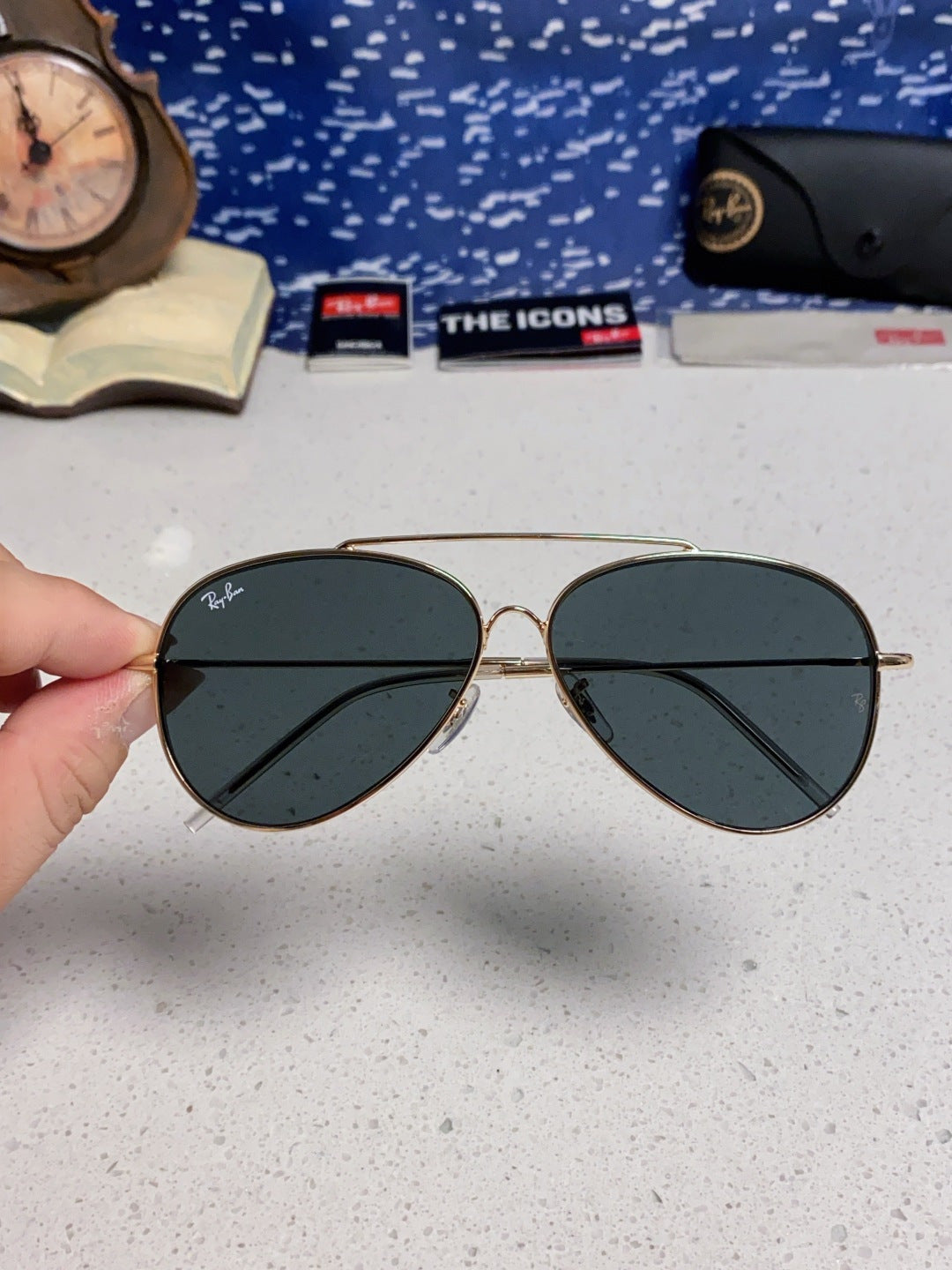 Ray-Ban BR0101S Aviator Red Lens Sunglasses for Men & Women - detail image 5