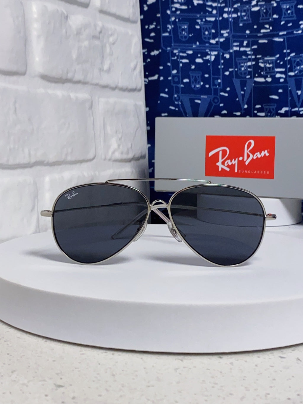 Ray-Ban BR0101S Aviator Blue Lens Sunglasses for Men & Women - 416640