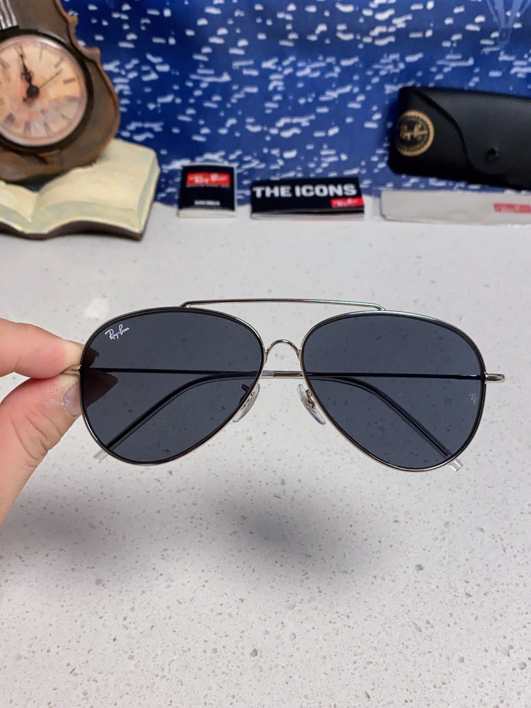 Ray-Ban BR0101S Aviator Blue Lens Sunglasses for Men & Women - 416640 - detail image 3