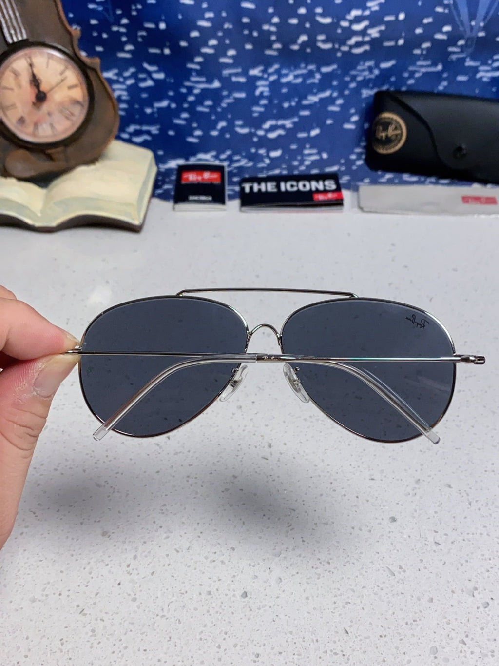 Ray-Ban BR0101S Aviator Blue Lens Sunglasses for Men & Women - 416640 - detail image 4