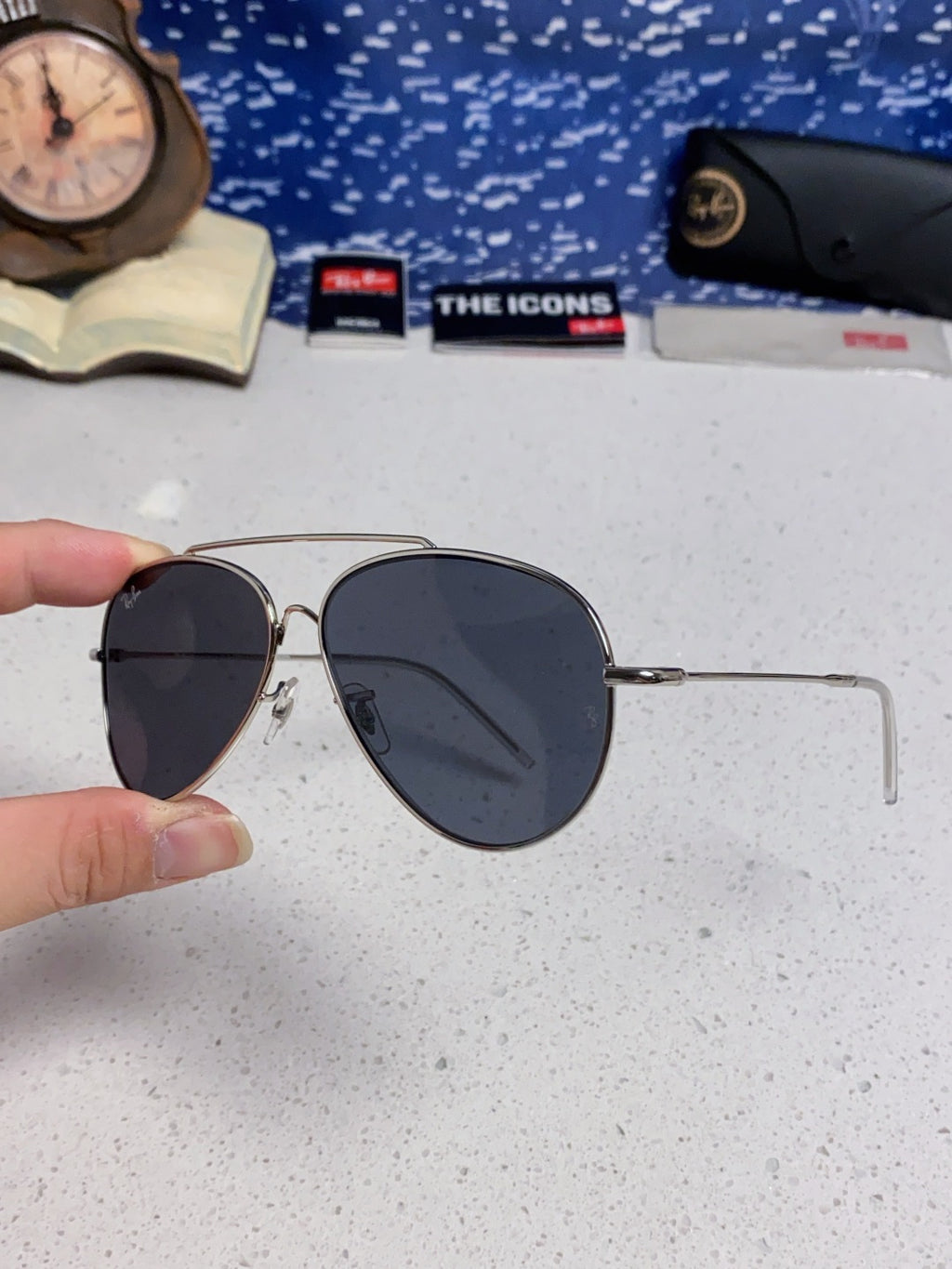 Ray-Ban BR0101S Aviator Blue Lens Sunglasses for Men & Women - 416640 - detail image 5