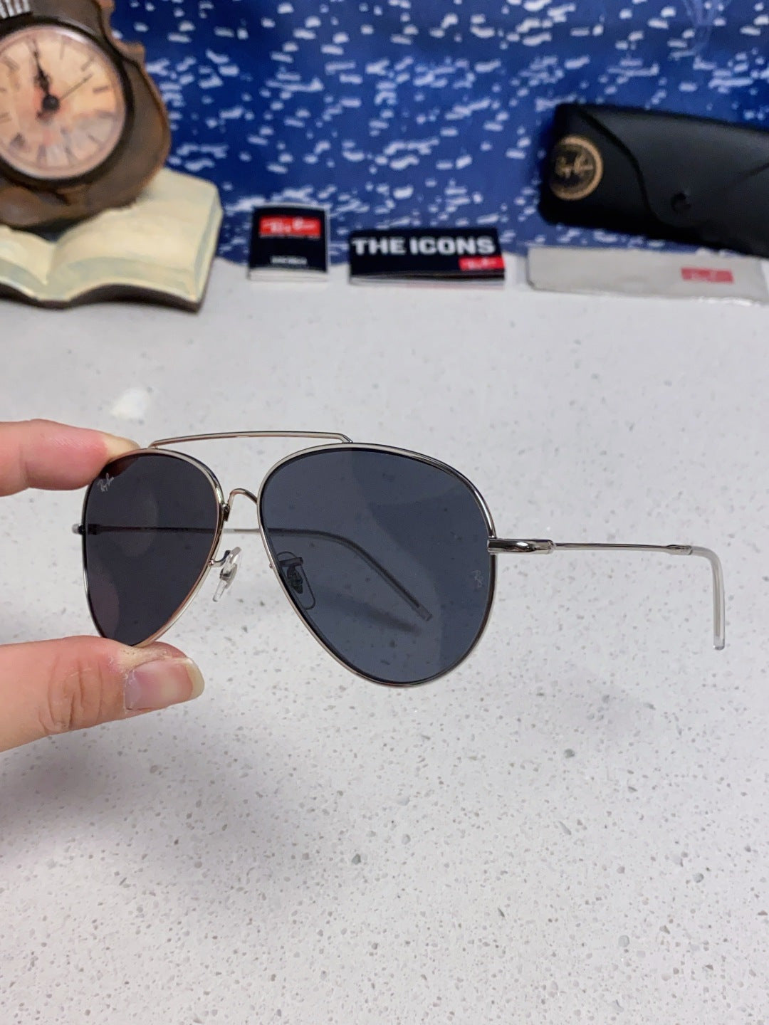 Ray-Ban BR0101S Aviator Blue Lens Sunglasses for Men & Women - 416640 - detail image 5