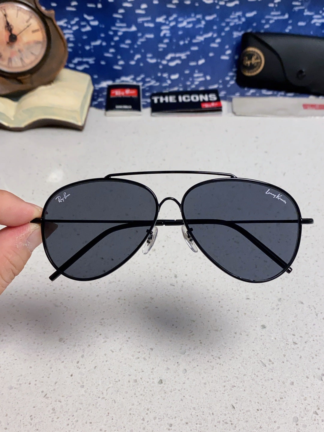 Ray-Ban BR0101S Aviator Black Lens Sunglasses for Men & Women - 416641 - detail image 5