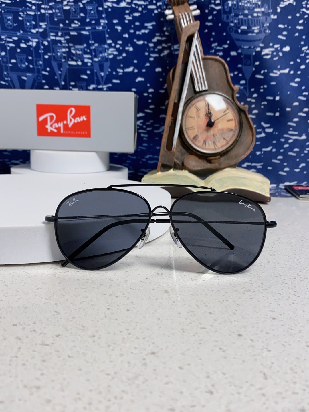 Ray-Ban BR0101S Aviator Black Lens Sunglasses for Men & Women - detail image 10