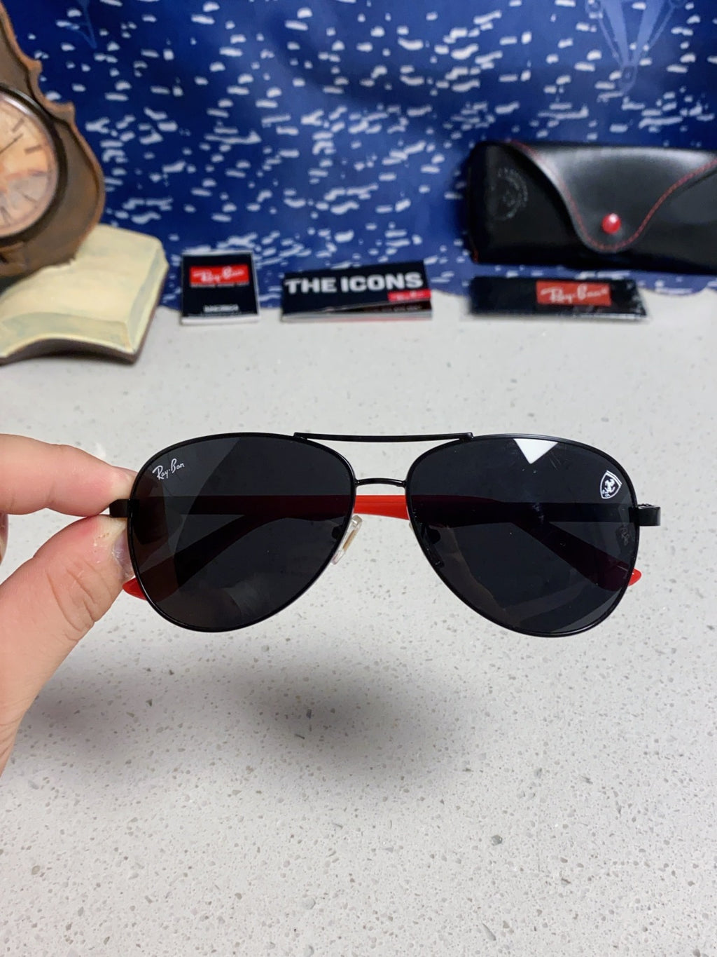 Ray-Ban RB8313 Aviator Silver Lens Sunglasses for Men & Women - detail image 4