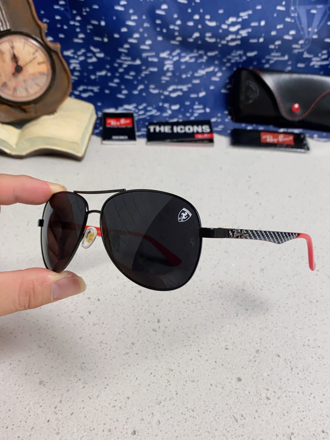 Ray-Ban RB8313 Aviator Silver Lens Sunglasses for Men & Women - detail image 6