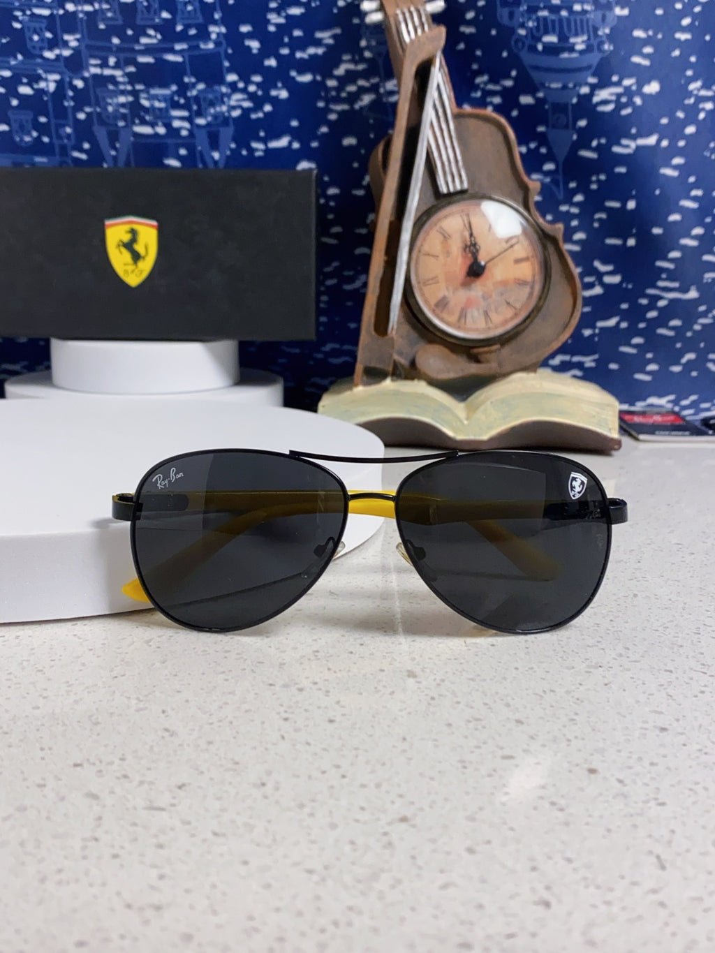 Ray-Ban RB8313 Aviator Black Lens Sunglasses for Men & Women - detail image 8