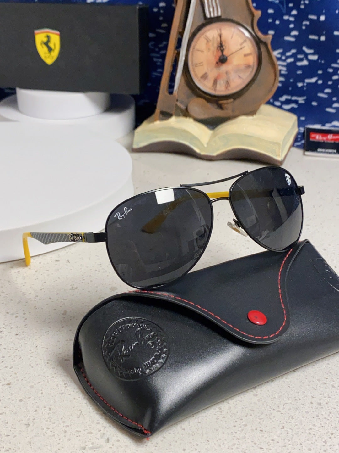 Ray-Ban RB8313 Aviator Black Lens Sunglasses for Men & Women - detail image 9