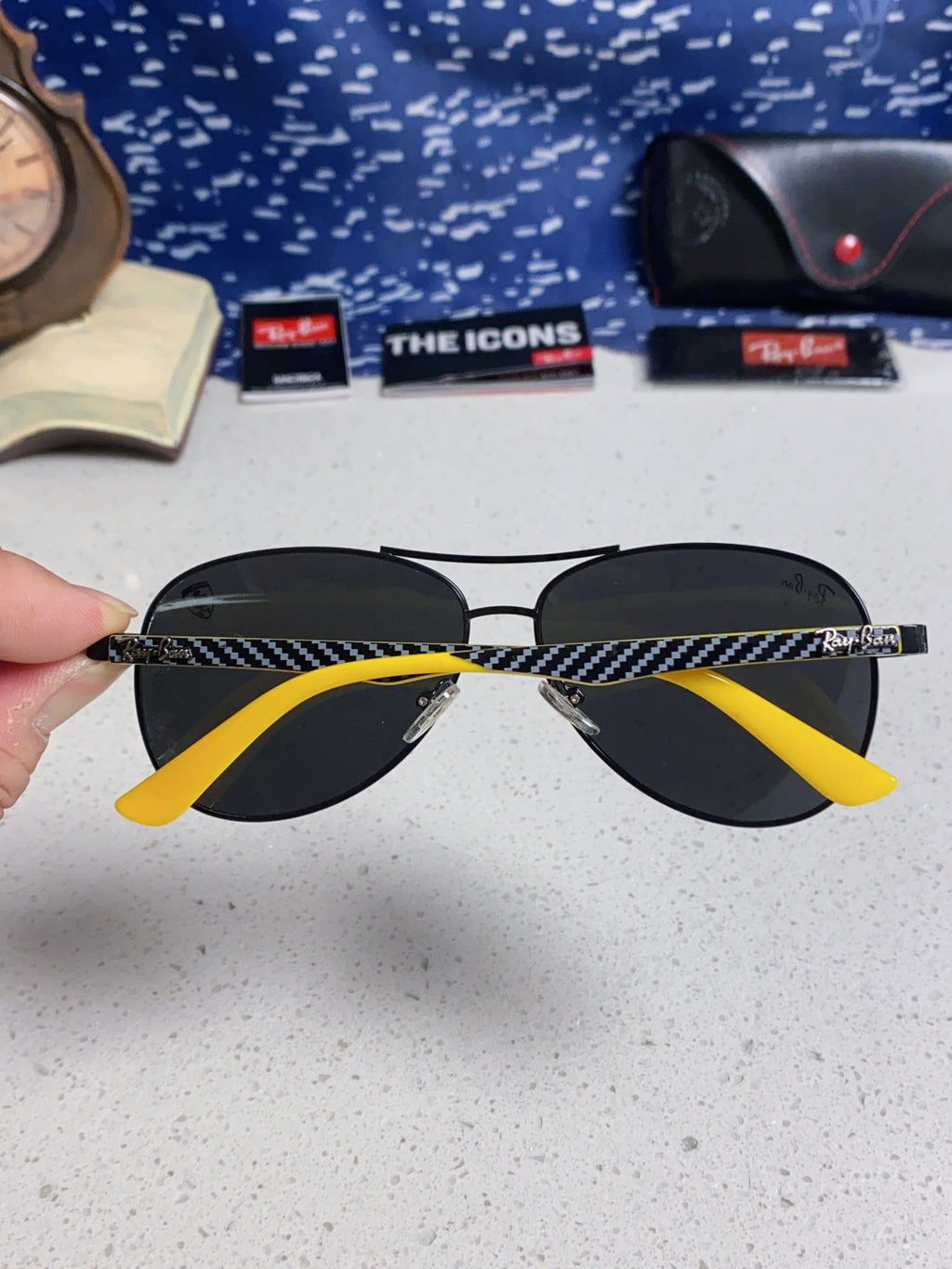 Ray-Ban RB8313 Aviator Black Lens Sunglasses for Men & Women - detail image 4